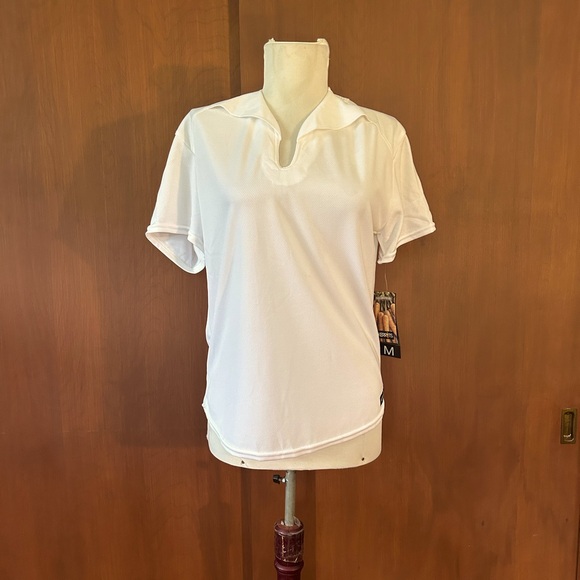 NWT Kerrits White Meshy Polo Shirt - Picture 1 of 7